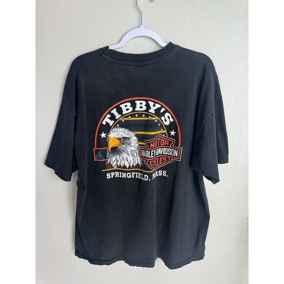 Vintage Harley Davidson Single Stitch Shirt TIBBYS Springfield Mass XXL - Picture 4 of 6